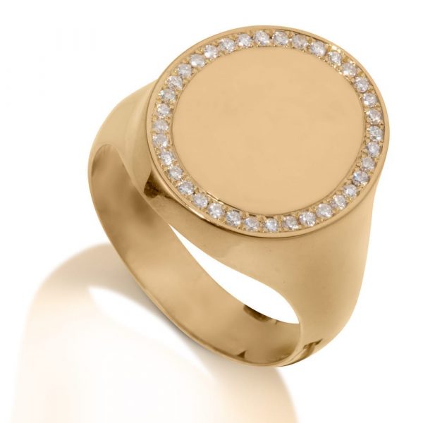 טבעת חותם יהלומים AJR506