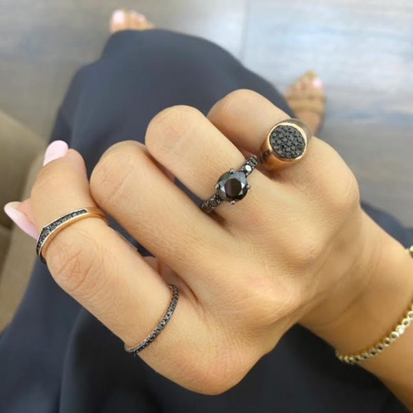 טבעת איטרניטי יהלומים שחורים