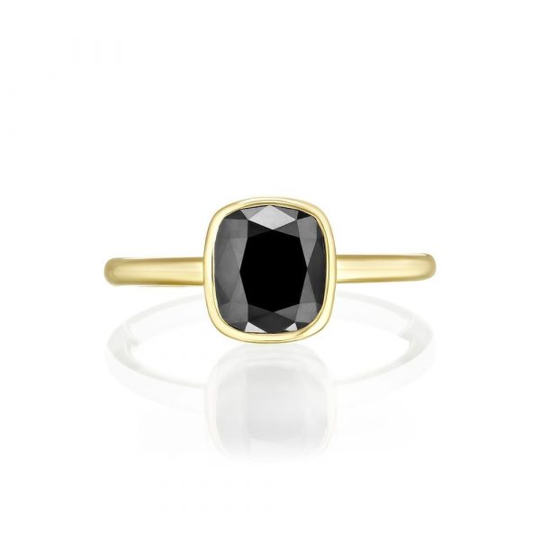 טבעת קושן יהלום שחור AJ5270