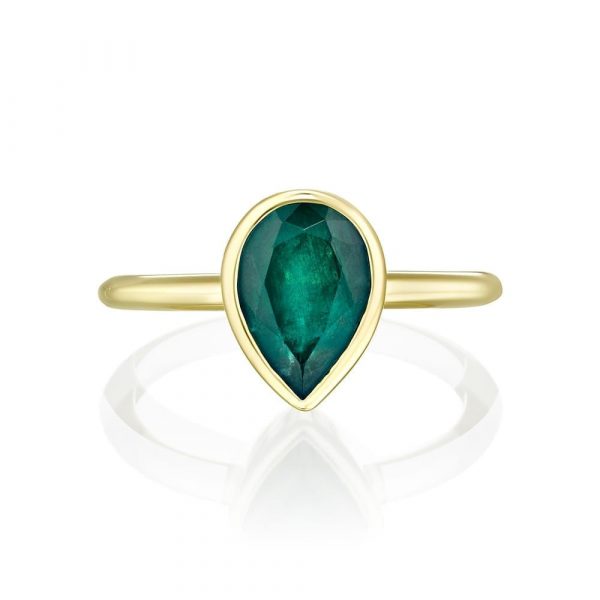 טבעת אמרלד ירוק טבעי