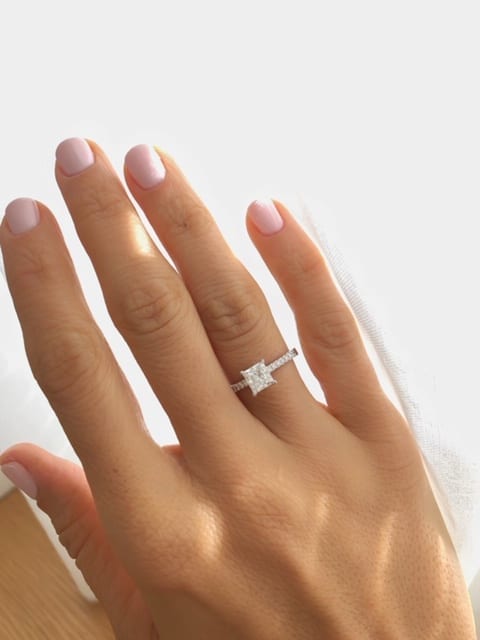 טבעת יהלום פרינסס 1 קראט