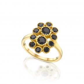 טבעת יהלומים שחורים מיוחדת