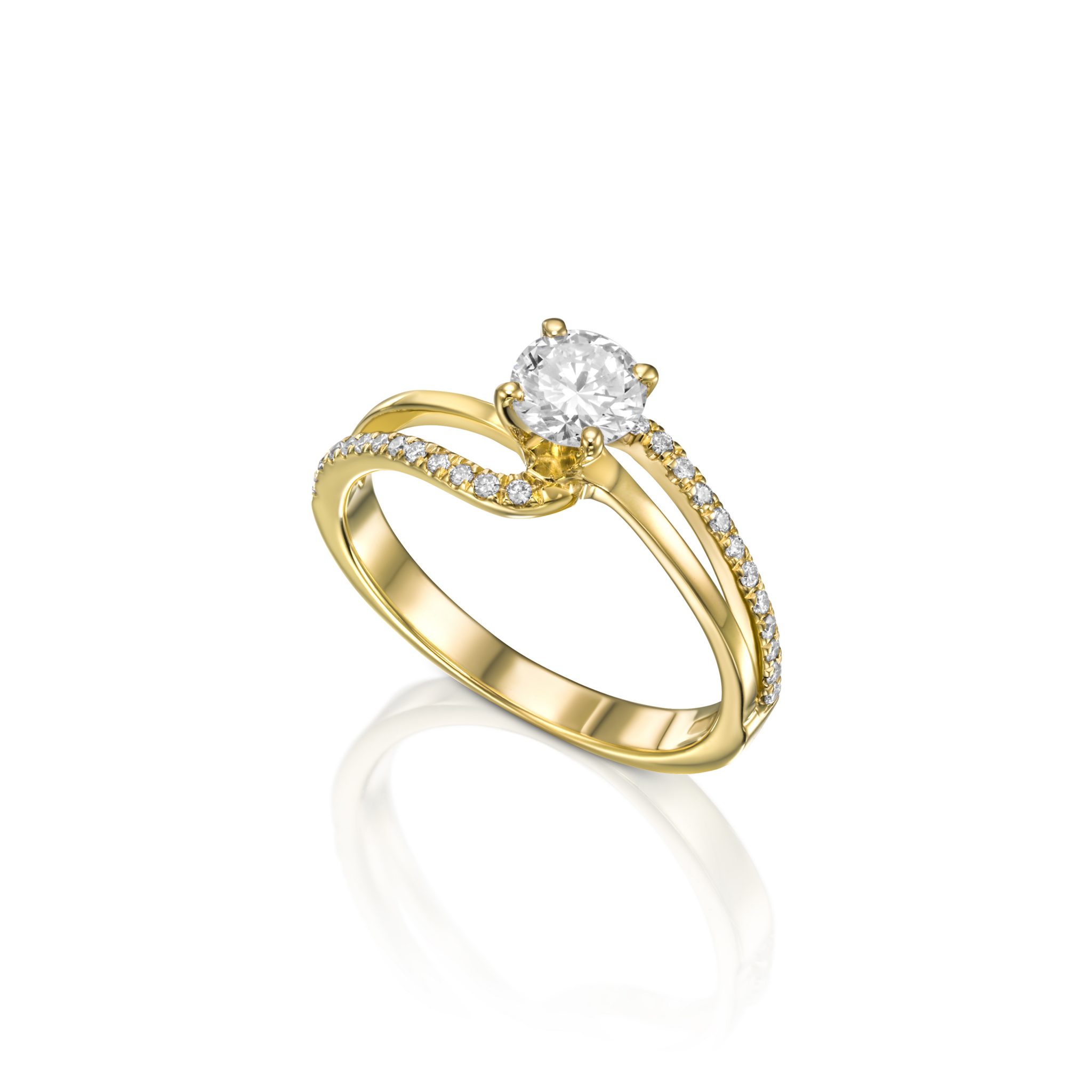 Geometry evidence prejudice טבעת אירוסין זהב צהוב - Amberjack Diamonds - טבעות אירוסין - טבעות יהלומים